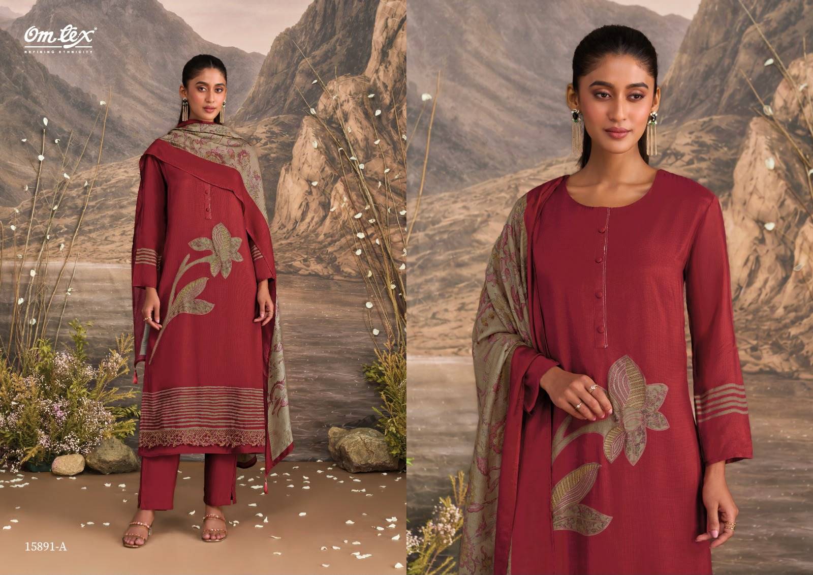 QUINCY By Om Tex 15891 Series Beautiful Festive Suits Stylish Colorful Fancy Casual Wear & Ethnic Wear Muslin Silk Dresses At Wholesale Price
